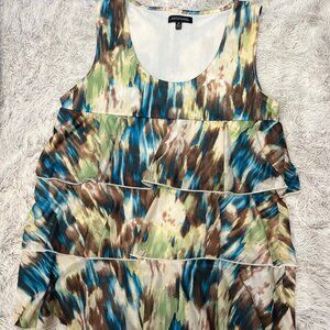 Notations Tank Top Blouse with layered ruffle design, size M